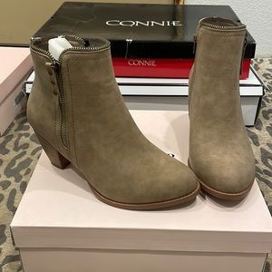 Tan ankle heel boots